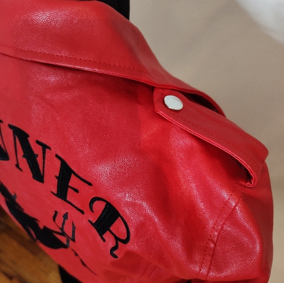 💔SOLD💔 Current Mood Born Sinner Moto Jacket - Red - Size S - Picture 5 of 13